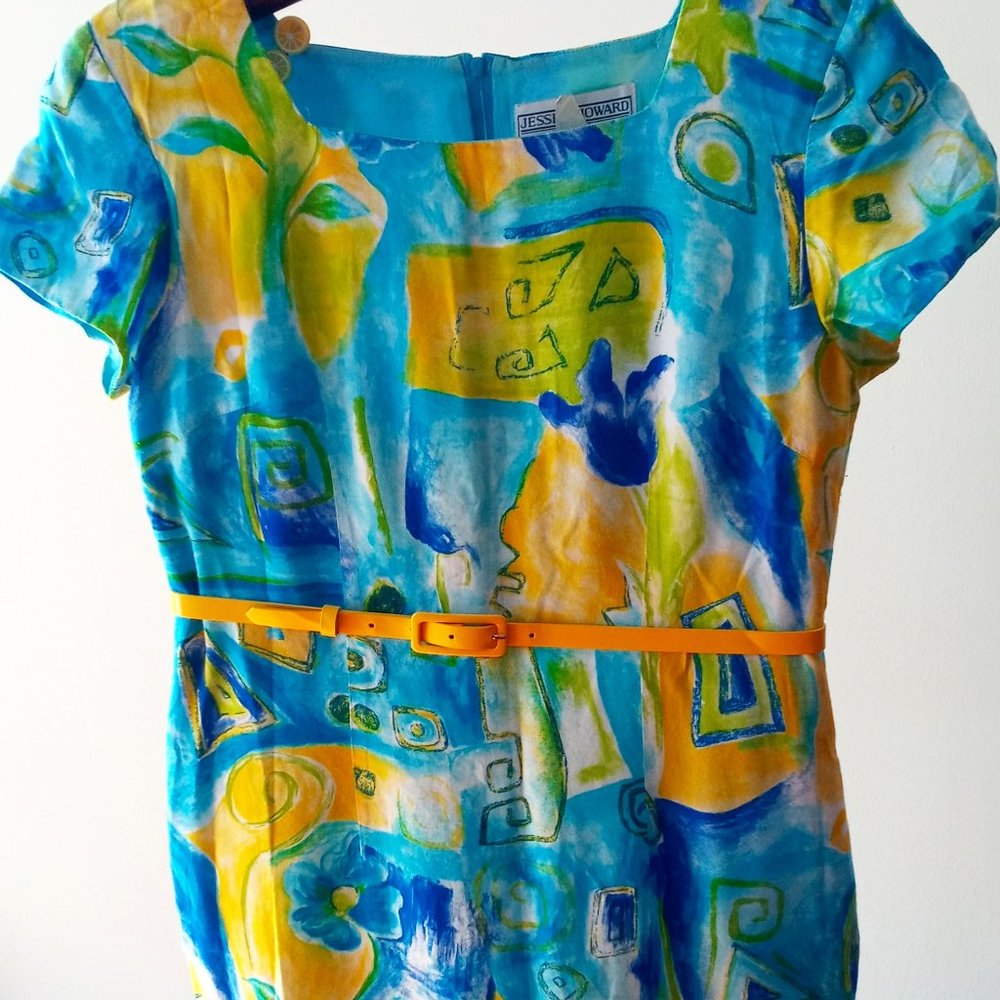 Abstract Vintage Sheath Dress